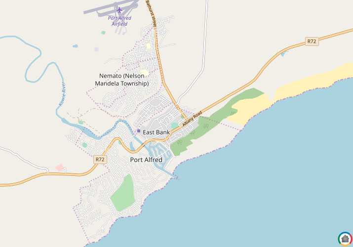 Map location of East Bank